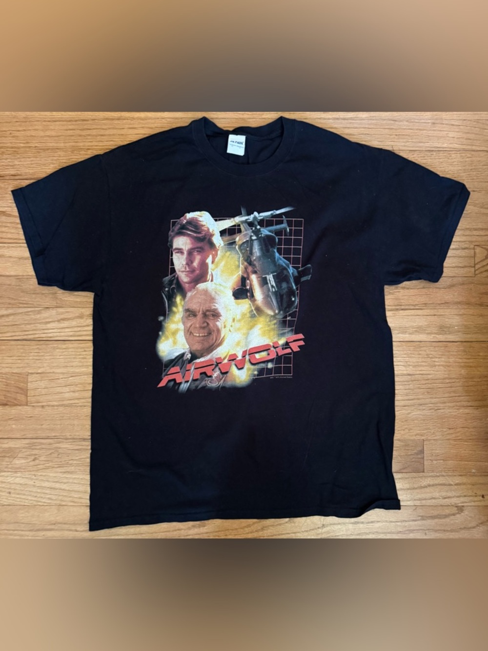 Airwolf Graphic Tee - Black with Red & Yellow Print